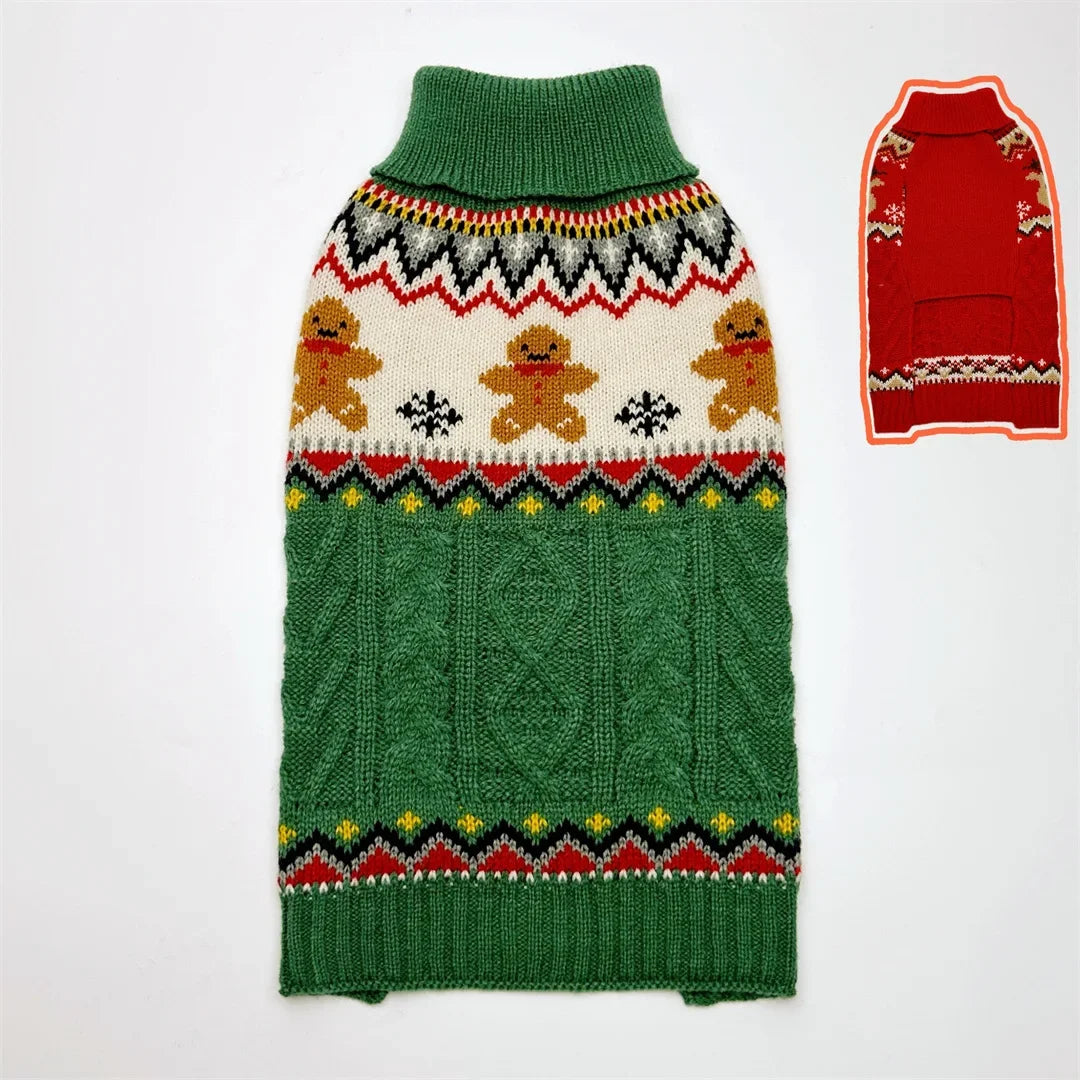 Dog Christmas Jumper – Gingerbread & Reindeer