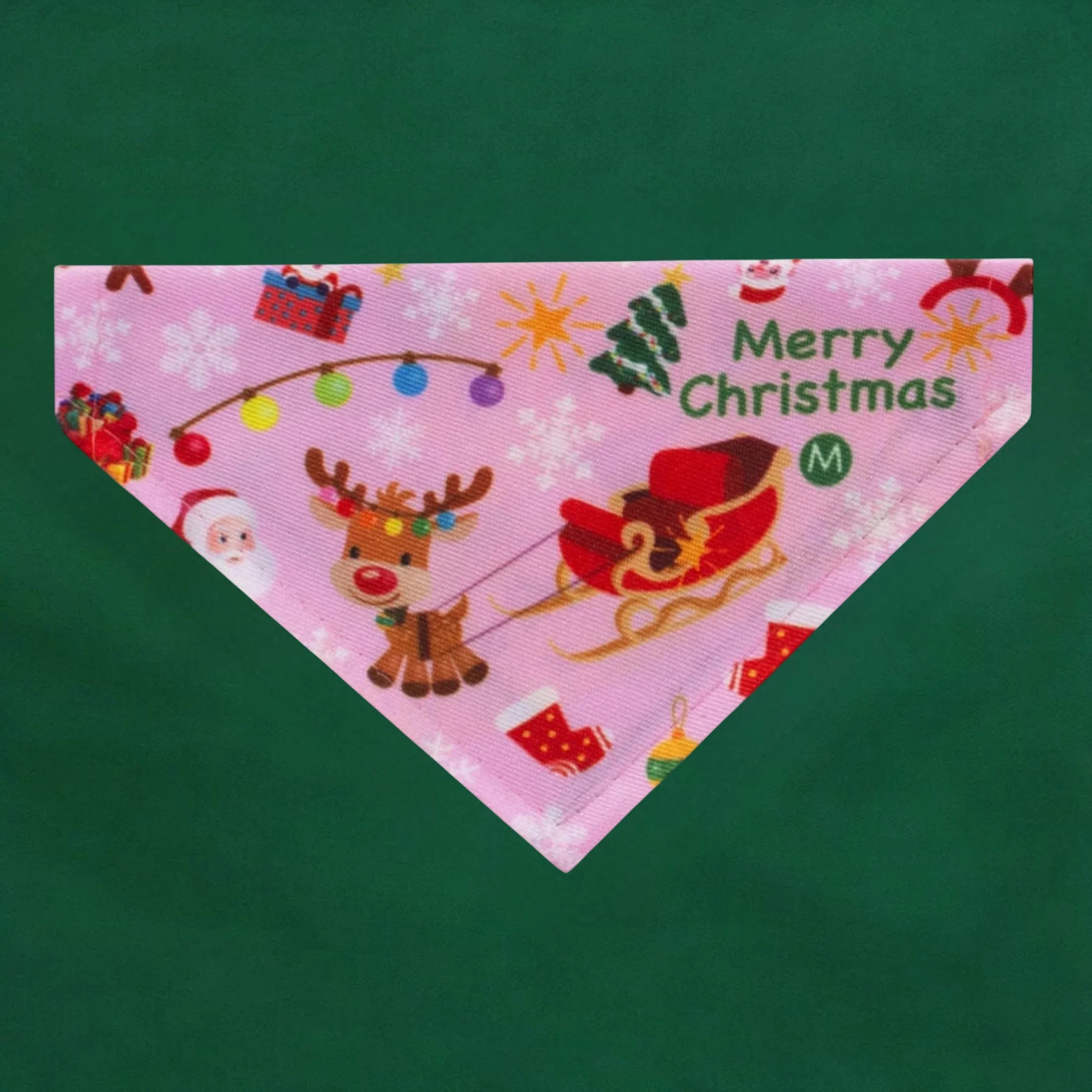 Christmas Pet Bandana Collar - Pink