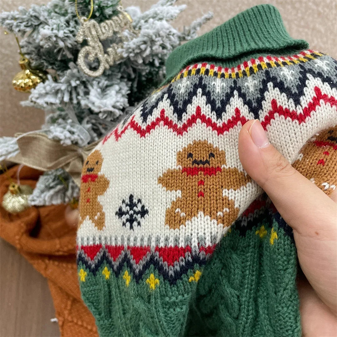 Dog Christmas Jumper – Gingerbread & Reindeer