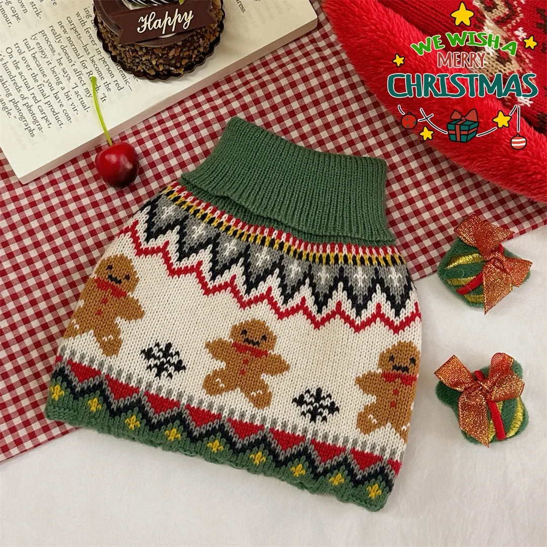 Dog Christmas Jumper – Gingerbread & Reindeer