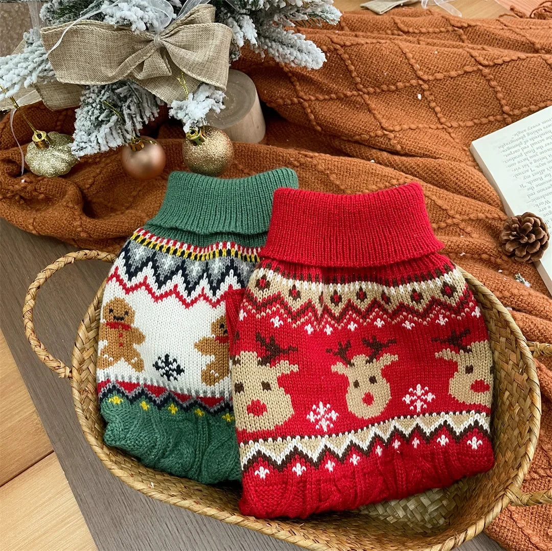 Dog Christmas Jumper – Gingerbread & Reindeer